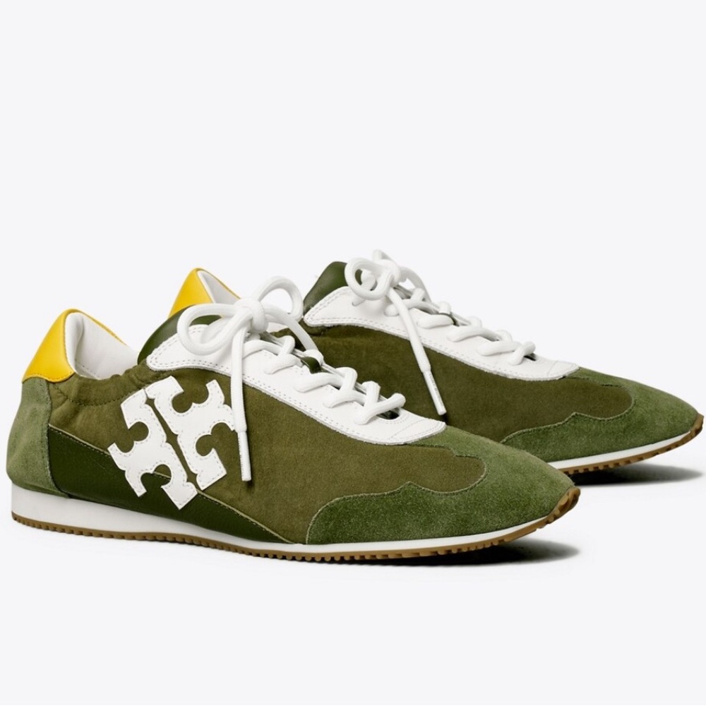 Tory Burch Green and Yellow Sneakers